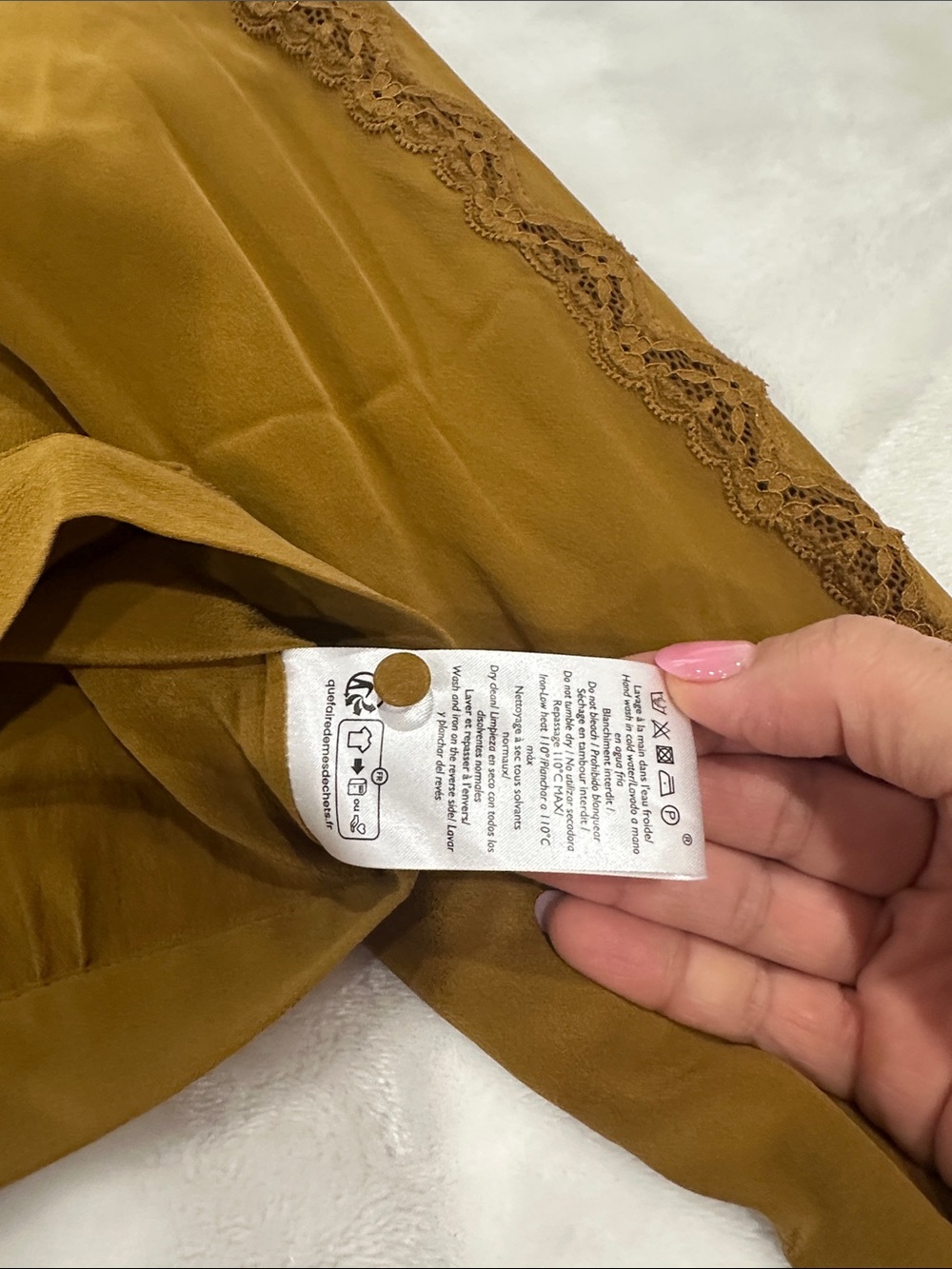 Sezane Olive-Mustard Embroidered Button shirt size 4 - Picture 12 of 16